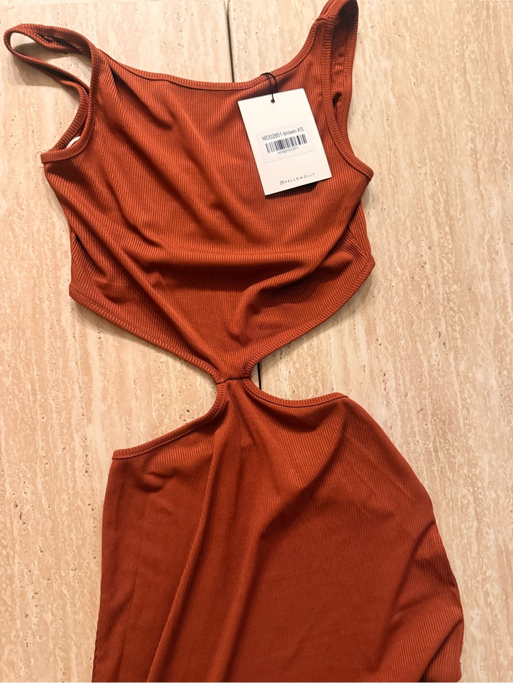 Hello Molly Rust Cutout Midi Dress - Picture 4 of 4